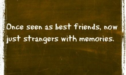 Once seen as best friends,  now just strangers with memories…